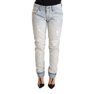 Acht Distressed Jeans Straight Leg Women Light-blue Jeans & Pants